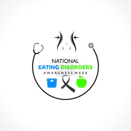 Illustration for "National Eating Disorders Awareness Week observed during last week of February" - Royalty Free Image