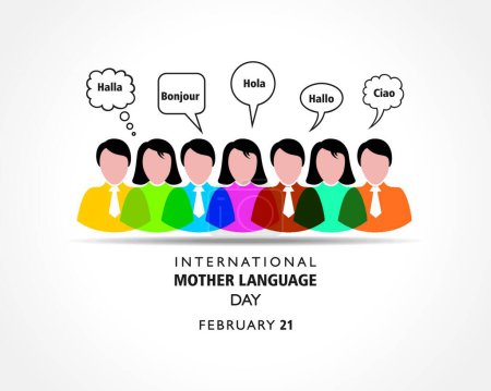 Ilustración de "Día Internacional de la Lengua Materna celebrado el 21 de febrero" - Imagen libre de derechos