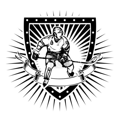 Illustration for "ice hockey shield"  icon vector illustration - Royalty Free Image