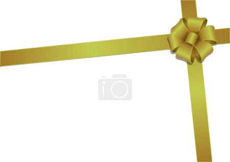 Illustration for Golden ribbon bow, present concept - Royalty Free Image