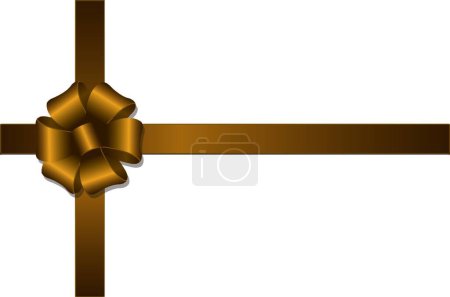 Illustration for Golden ribbon bow, present concept - Royalty Free Image