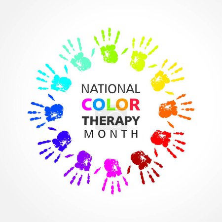 Illustration for Vector illustration of National Color Therapy Month observed in March - Royalty Free Image