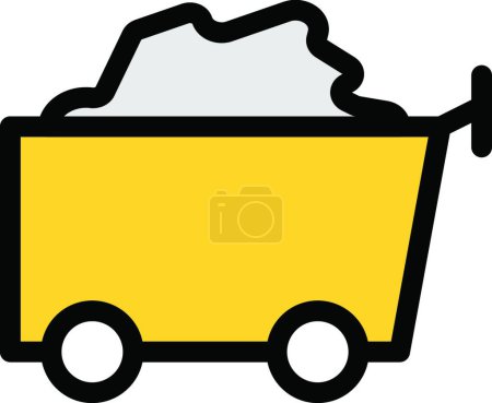 Illustration for Coal cart  web icon vector illustration - Royalty Free Image