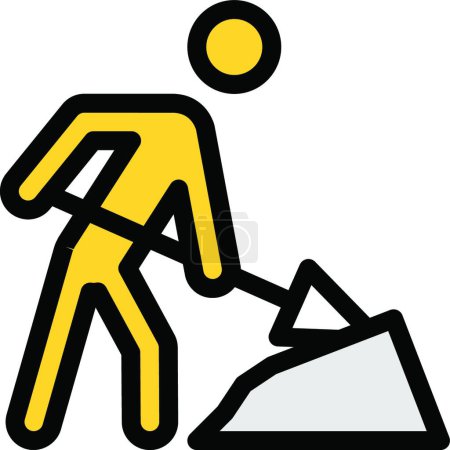 Illustration for Worker web icon vector illustration - Royalty Free Image