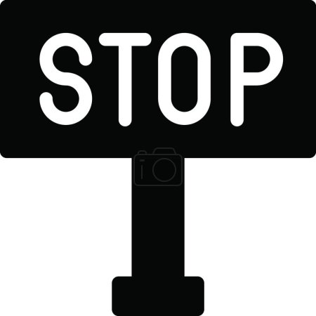 Téléchargez les illustrations : Stop icon illustration vectorielle - en licence libre de droit