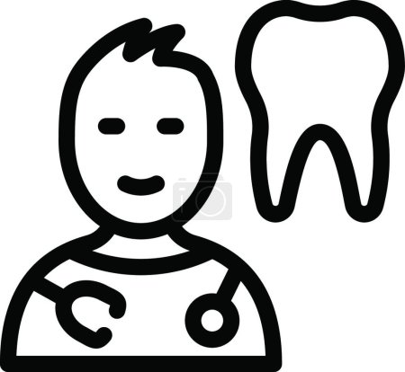 Téléchargez les illustrations : Illustration vectorielle d'icône web dentiste - en licence libre de droit