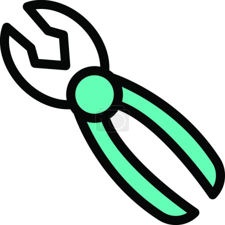 Illustration for Pliers tool  web icon vector illustration - Royalty Free Image