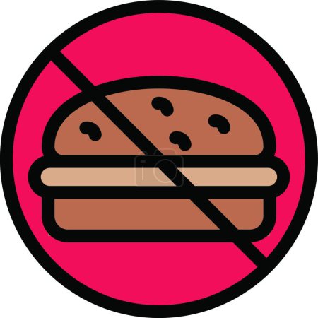 Téléchargez les illustrations : Icône burger, illustration vectorielle - en licence libre de droit