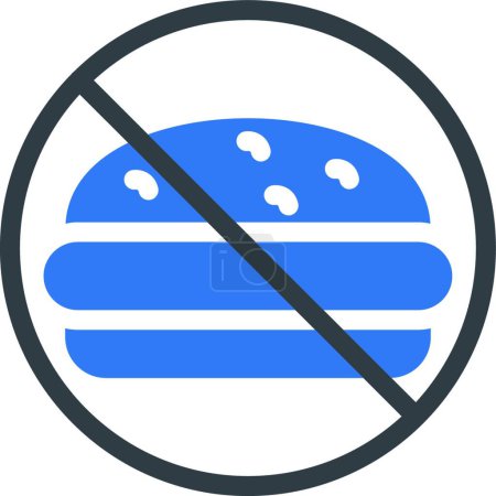 Téléchargez les illustrations : "pas de hamburger "illustration vectorielle icône web - en licence libre de droit