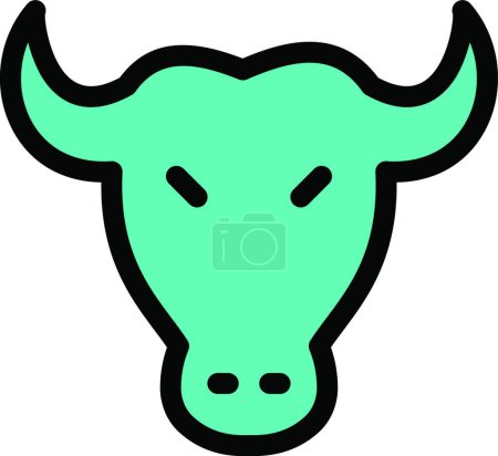 Téléchargez les illustrations : "bull "illustration vectorielle d'icône web - en licence libre de droit