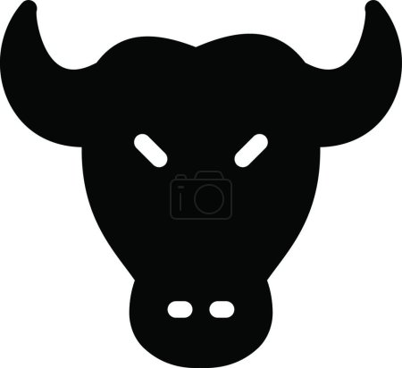Téléchargez les illustrations : "bull "illustration vectorielle d'icône web - en licence libre de droit