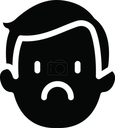 Illustration for Sad face  web icon vector illustration - Royalty Free Image
