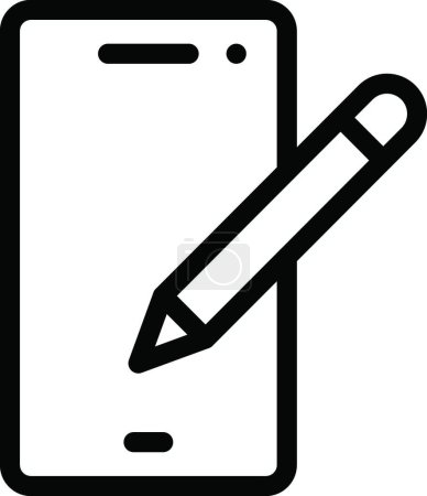 Ilustración de "nota móvil "icono ilustración vector - Imagen libre de derechos