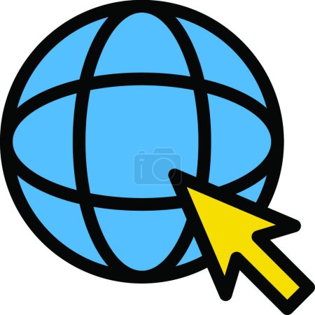 Illustration for "global cursor" web icon vector illustration - Royalty Free Image