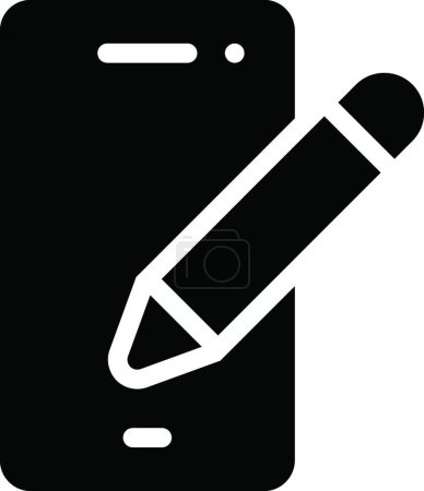 Téléchargez les illustrations : "note mobile "illustration vectorielle icône - en licence libre de droit