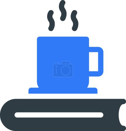 Ilustración de "té y libro "icono ilustración vector - Imagen libre de derechos