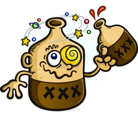 Illustration for Moonshine Cartoon Character Drinking Liquor - Royalty Free Image