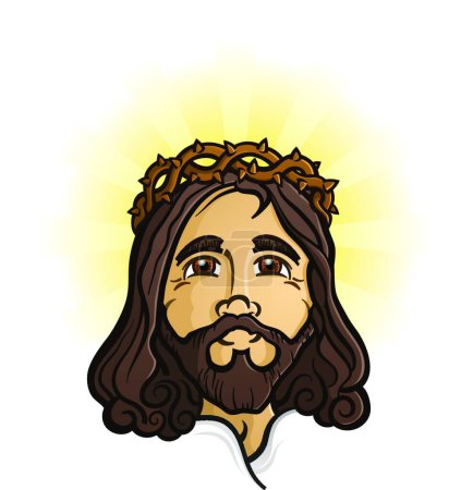Illustration for Jesus Christ the Holy Savior and Son of God Cartoon Character - Royalty Free Image