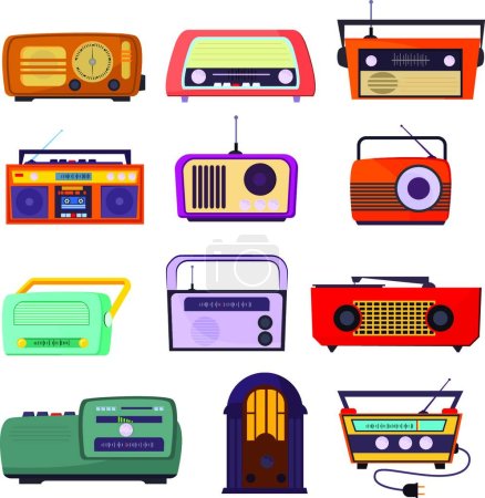 Illustration for "Radio devices set" icon, graphic vector illustration - Royalty Free Image