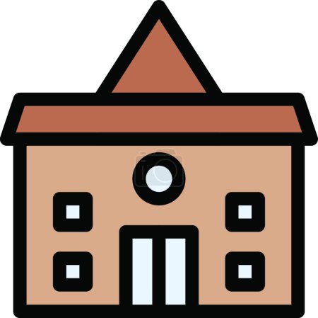 Illustration for College building icon, vector illustration - Royalty Free Image