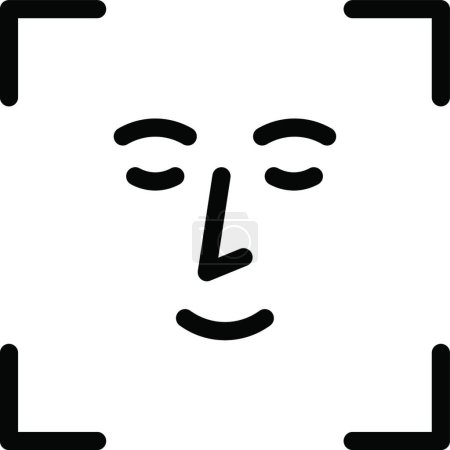 Téléchargez les illustrations : Numérisation visage icône vectoriel illustration - en licence libre de droit
