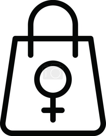 Téléchargez les illustrations : "paquet d'épicerie femelle "illustration vectorielle icône web - en licence libre de droit