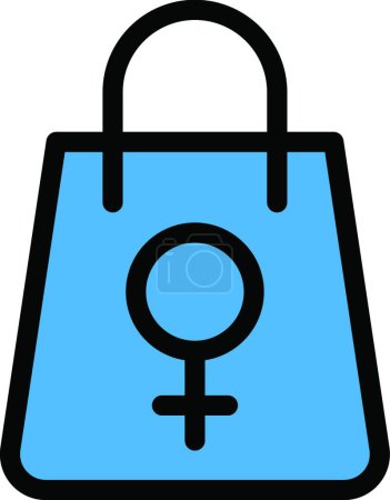 Téléchargez les illustrations : "paquet d'épicerie femelle "icône, illustration vectorielle graphique - en licence libre de droit