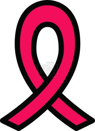 Illustration for "breast cancer bow" icon, graphic vector illustration - Royalty Free Image