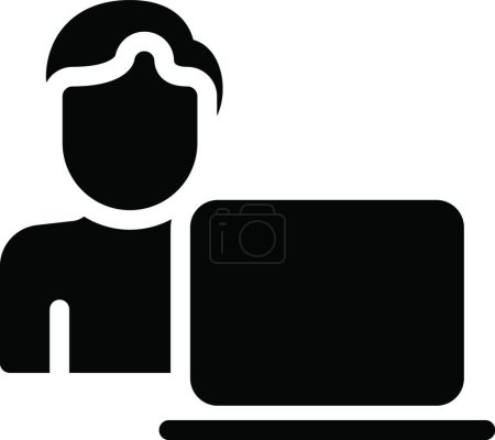 Illustration for "boy laptop" icon, graphic vector illustration - Royalty Free Image