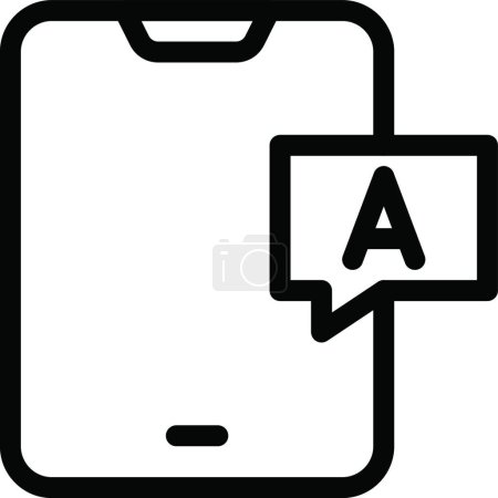 Illustration for "mobile text" web icon vector illustration - Royalty Free Image