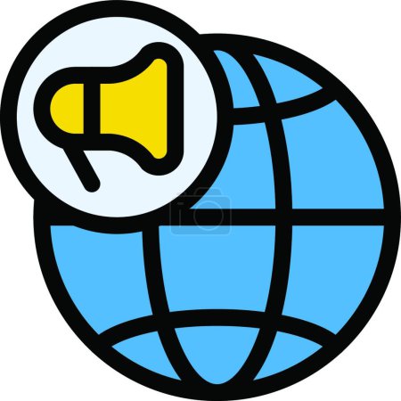 Téléchargez les illustrations : "marketing global "illustration vectorielle icône web - en licence libre de droit