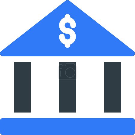 Ilustración de Dólar banco, ilustración simple vector - Imagen libre de derechos
