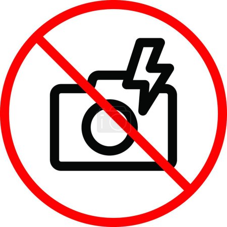 Téléchargez les illustrations : Photographing not allowed icon, vector illustration - en licence libre de droit