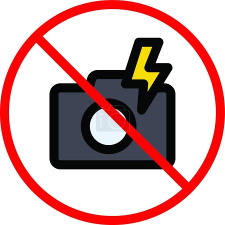 Illustration for Not allowed photography, simple vector illustration - Royalty Free Image
