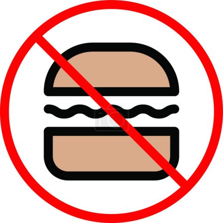 Ilustración de Hamburguesa restringida, ilustración simple vector - Imagen libre de derechos