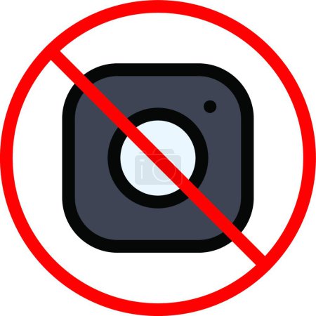 Téléchargez les illustrations : Pas d'icône de caméra, illustration vectorielle - en licence libre de droit