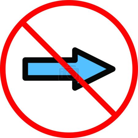 Illustration for Not allowed direction, simple vector illustration - Royalty Free Image