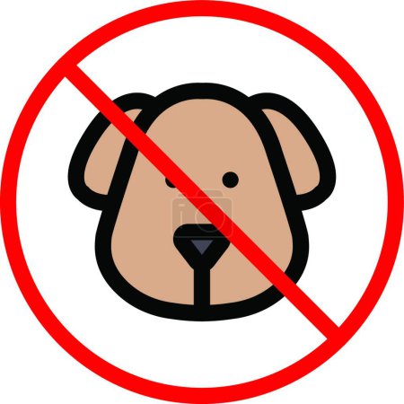 Illustration for Restricted dog, simple vector illustration - Royalty Free Image