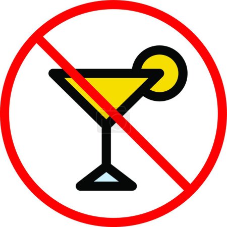 Illustration for Restricted alcohol, simple vector illustration - Royalty Free Image
