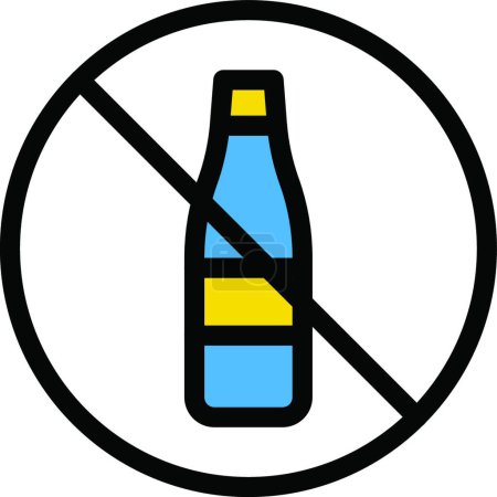 Téléchargez les illustrations : Arrêter l'alcool, illustration vectorielle simple - en licence libre de droit