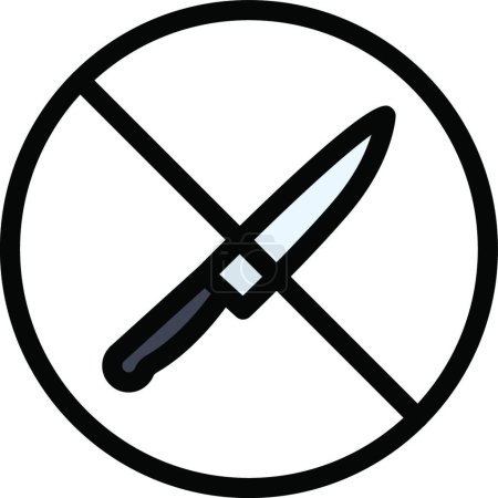 Téléchargez les illustrations : Couteau stop, illustration vectorielle simple - en licence libre de droit
