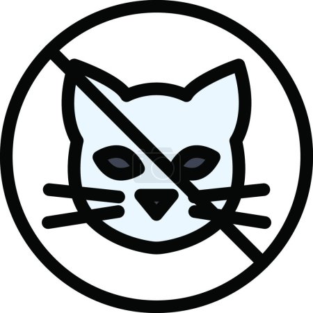 Illustration for Not allowed cat, simple vector illustration - Royalty Free Image