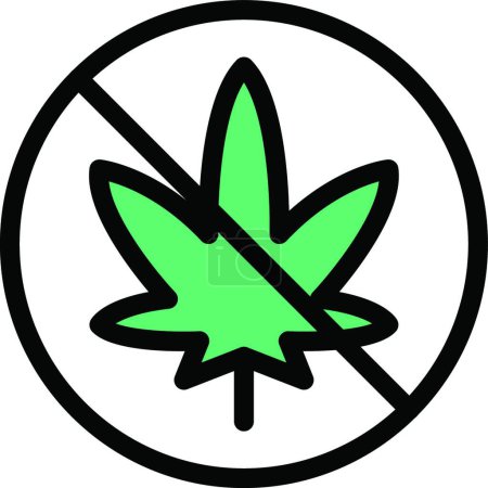 Illustration for No cannabis icon vector illustration - Royalty Free Image