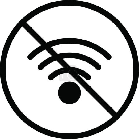 Ilustración de No permitido wi-fi, ilustración vectorial simple - Imagen libre de derechos
