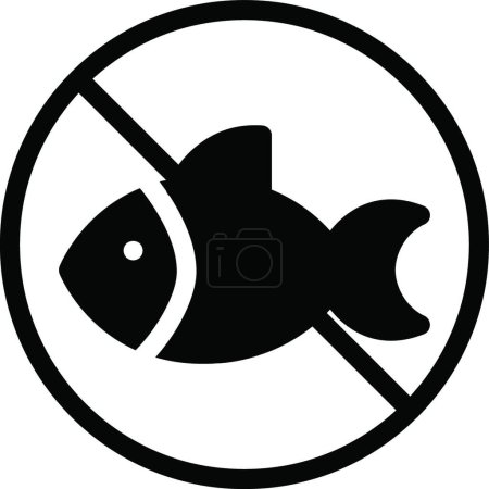 Téléchargez les illustrations : Arrêter la pêche, illustration vectorielle simple - en licence libre de droit