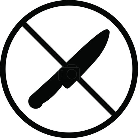 Téléchargez les illustrations : Couteau stop, illustration vectorielle simple - en licence libre de droit