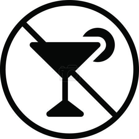 Téléchargez les illustrations : Pas d'icône boissons, illustration vectorielle - en licence libre de droit