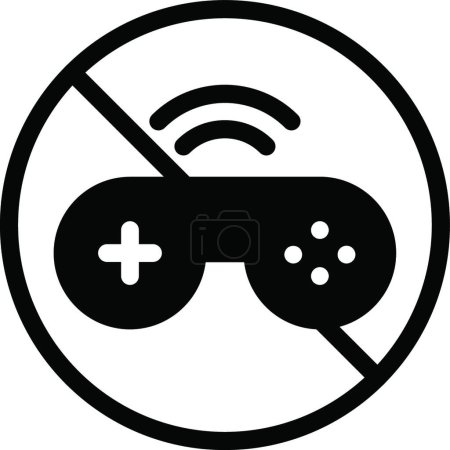 Téléchargez les illustrations : Stop gaming icône vectoriel illustration - en licence libre de droit