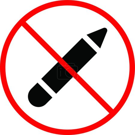 Téléchargez les illustrations : Stop icône crayon, illustration vectorielle - en licence libre de droit