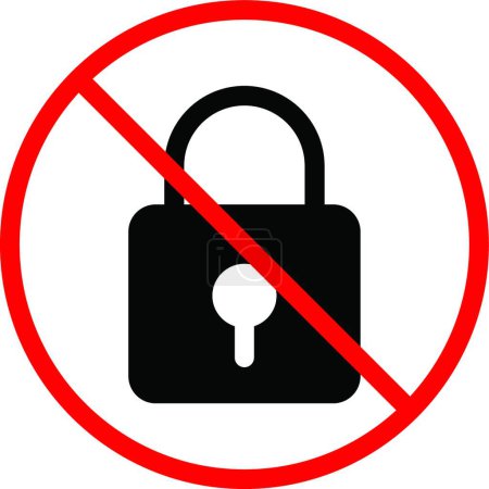 Ilustración de No se permite icono de bloqueo ilustración vectorial - Imagen libre de derechos